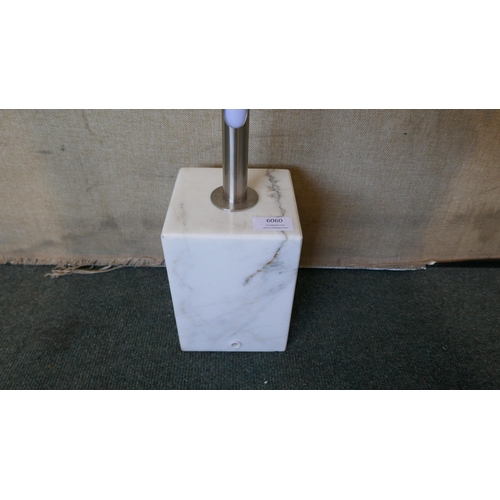 6060 - Led Pillar Floor Lamp With Marble Base - No Power Lead (335-229) *This lot is subject to Vat