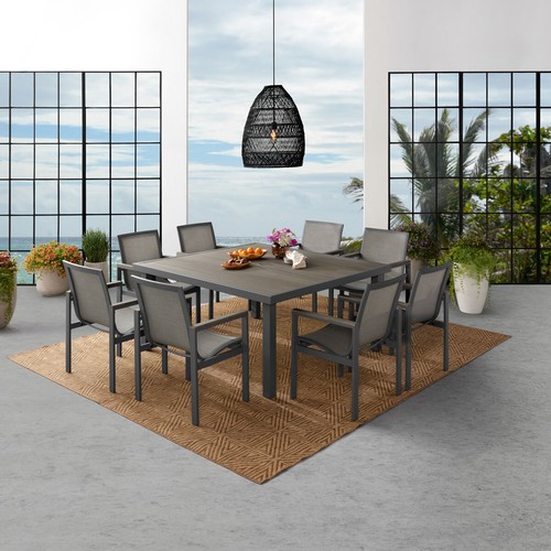 3182 - Maricopa 9 piece Sling Dining Square Table Set, Original RRP £1333.33 + Vat (4213-21) *This lot is s... 