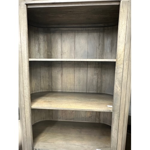 3096 - A grey washed hardwood bookcase  * This lot is subject to VAT