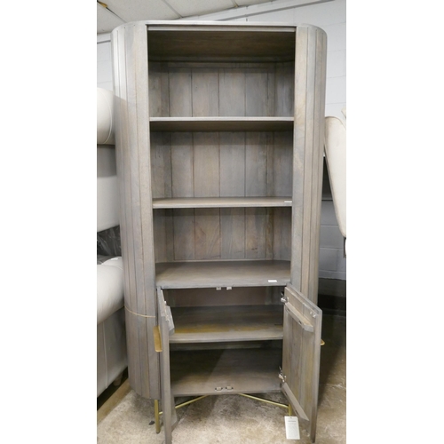 3096 - A grey washed hardwood bookcase  * This lot is subject to VAT