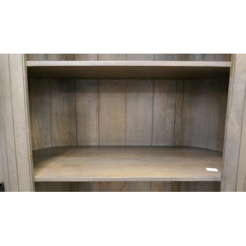 3096 - A grey washed hardwood bookcase  * This lot is subject to VAT