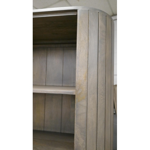 3096 - A grey washed hardwood bookcase  * This lot is subject to VAT