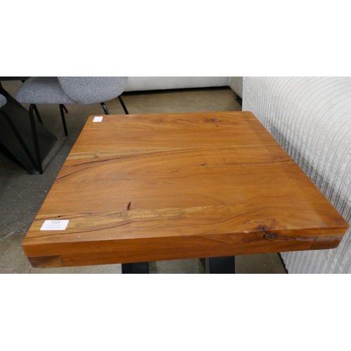 3104 - A hardwood and steel lamp table  * This lot is subject to VAT