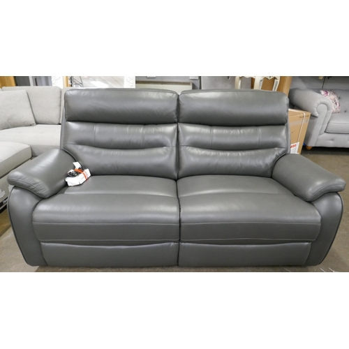 3162 - Fletcher 2.5 Seater Leather Power Recliner, Original RRP £1124.99 + Vat (4213-22) *This lot is subje... 