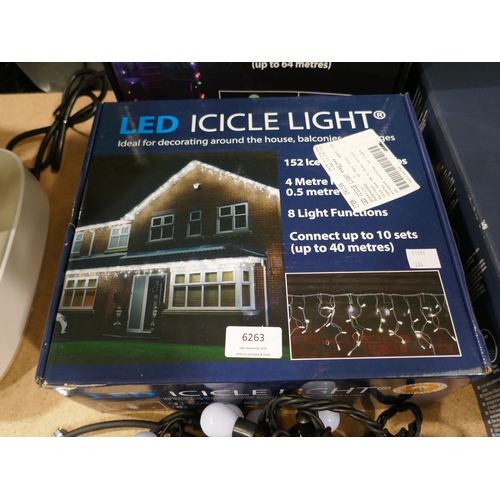 6142 - 2 x Led Colour Change Lights And Led Icicle Light's -  (334-263,264,268,311/25) *This lot is subject... 