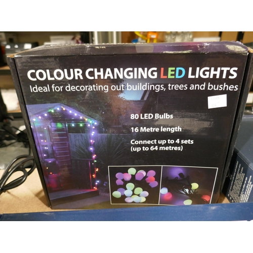 6142 - 2 x Led Colour Change Lights And Led Icicle Light's -  (334-263,264,268,311/25) *This lot is subject... 