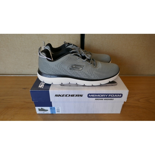 6034 - Men's grey Summit Skechers memory foam trainers: size UK 12 (335-64/85758) *This lot is subject to V... 