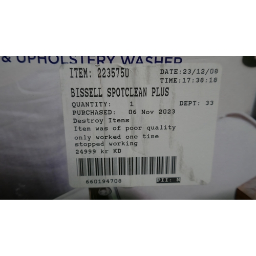 6168 - Bissell Spotclean Plus    - This lot requires a UK adapter (334-256) *This lot is subject to Vat