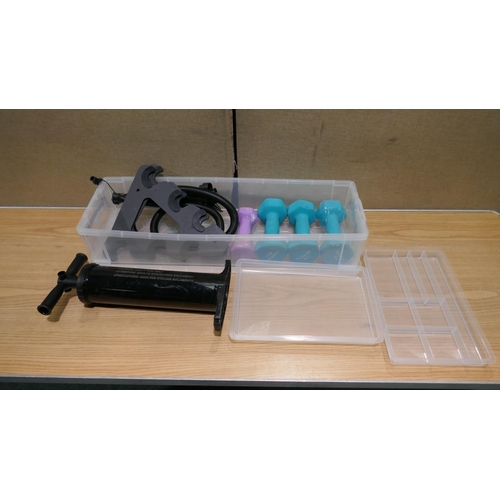 6178 - Really Useful Storage Box, Quickplay Dumbbell Set  + Pump (334-509,531) *This lot is subject to Vat