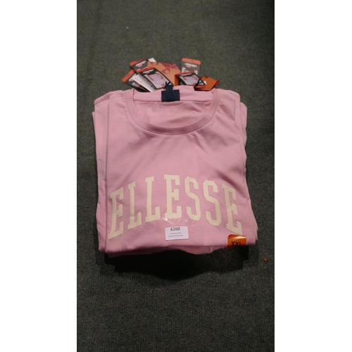 6260 - 6 x Ellesse light pink ladies T-shirts: Size XXL (335-1/85796) *This lot is subject to Vat