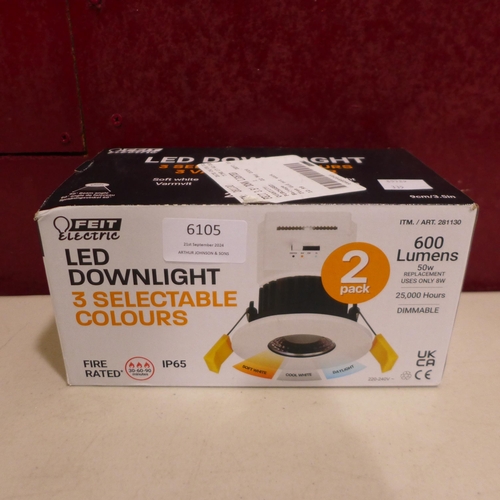 6105 - Feit 3.5  Dimmable 4.8W Down Lighter 2Pk (335-365) *This lot is subject to Vat