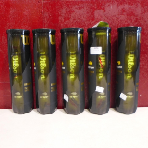 6126 - 5x Tubes Of Wilson Us Open Tennis Balls  (335-218) *This lot is subject to Vat