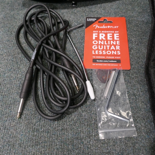 6198 - Squier Electric Guitar+Amp - This lot requires a UK adapter (334-449) *This lot is subject to Vat