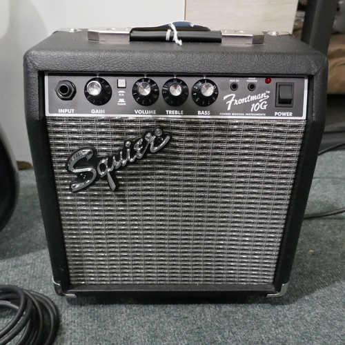 6198A - Squier Electric Guitar+Amp - This lot requires a UK adapter (334-450) *This lot is subject to Vat