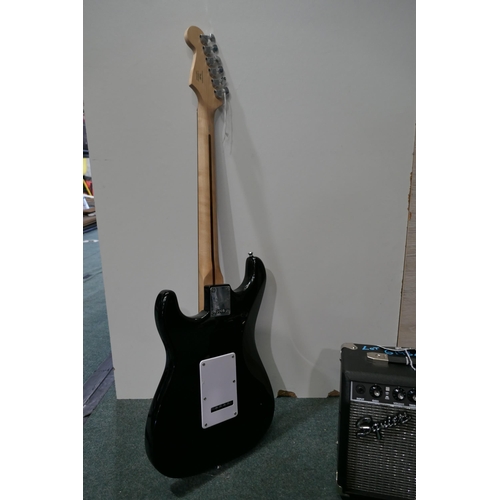 6198A - Squier Electric Guitar+Amp - This lot requires a UK adapter (334-450) *This lot is subject to Vat