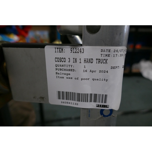 6204 - 2 x Cosco 3 In 1 Hand Trucks (Both Damaged)   (335-381,382) *This lot is subject to Vat