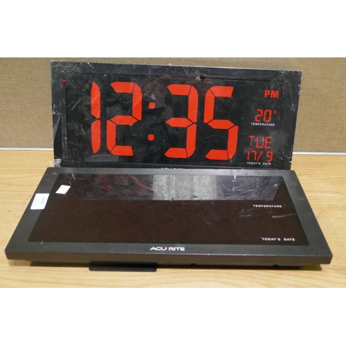 6224 - 2 x 20 Digital Led Clocks & Temperature (Incomplete)    (335-360,361) *This lot is subject to Vat