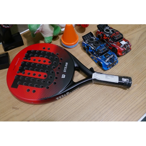 6226 - Wilson Padel Racket  Steam Elite. Power Craze Drifter 1:28+ Dog Toys   (335-380,387) *This lot is su... 