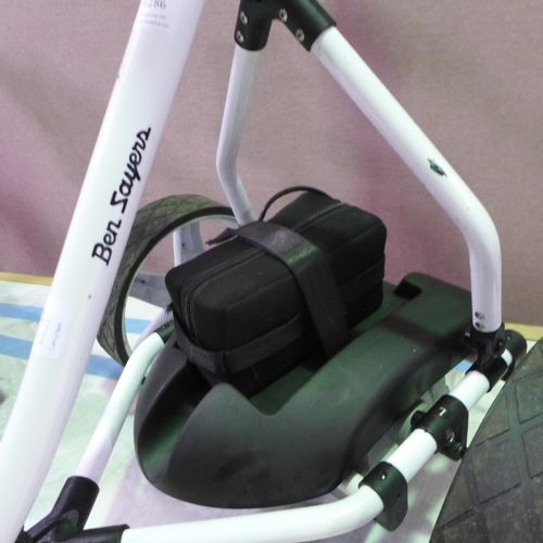 6286 - Ben Sayers White Electric Golf Trolley with Battery and Charger