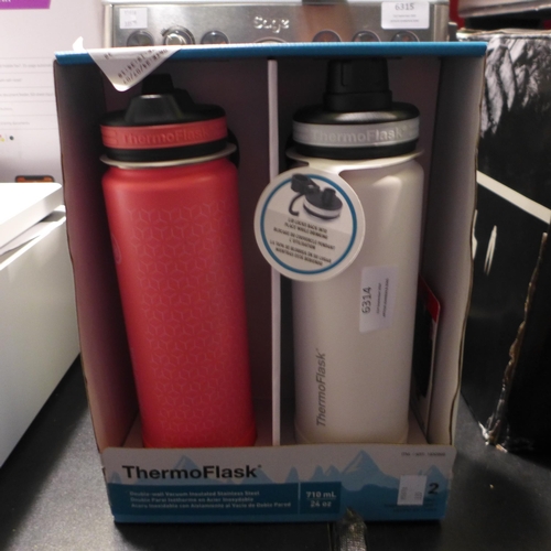 6314 - Thermoflask Stainless Steel 2 Pack    24Oz   (335-327) *This lot is subject to Vat