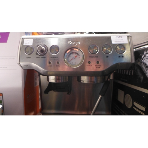 6315 - Sage Pump Coffee Machine , Original RRP £449.99 + Vat (335-311) *This lot is subject to Vat