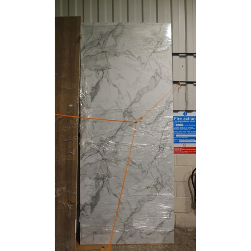 6330 - White Marble Effect Large Worktop