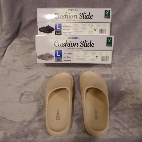 6349 - 3 x 32 Degrees cool cushion slides: size large,mixed colours (335-35/85796) *This lot is subject to ... 