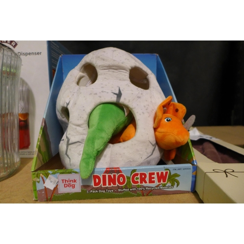 6377 - Long Hot Water Bottle  72Cm Long  2L, Dino Crew Dog Toy and a Samba Football (335-270,274) *This lot... 