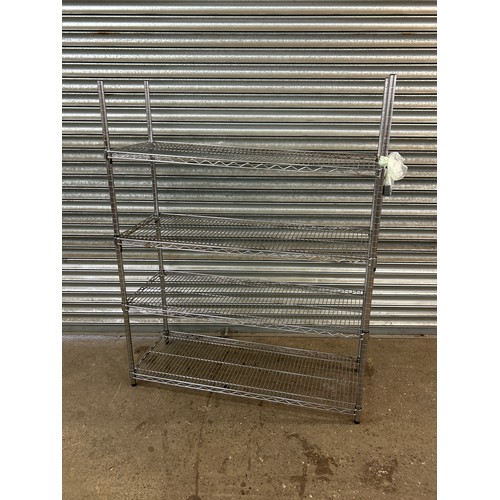 5189 - A four tier 155 x 120 x 46cm steel shelving rack