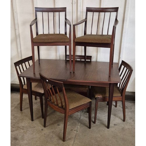 2 - A Fyne Ladye afromosia dining table and six chairs, designed by Richard Hornby