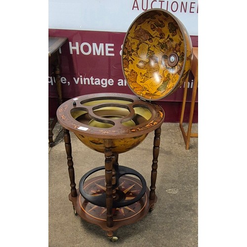 10 - An Italian terrestrial globe cocktail cabinet/trolley