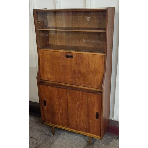 5 - A teak writing cabinet