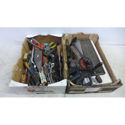 5013 - 4 metal toolboxes all sold with a selection of assorted hand tools