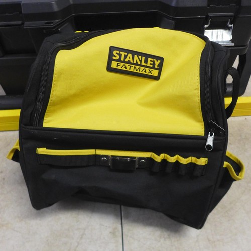 5025 - A two level Stanley tool box with an assortment of tools including, stanley screw drivers, stanley k... 