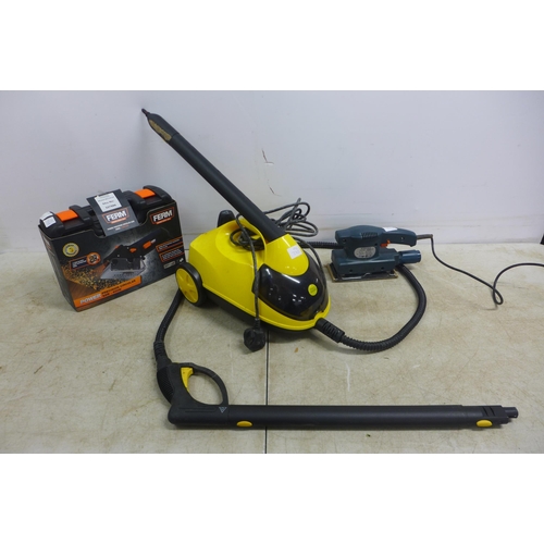 5012 - A Ferm CSM1038 240v Precision circular saw, a Black Spur ES-135 electric sander and a little Yello s... 