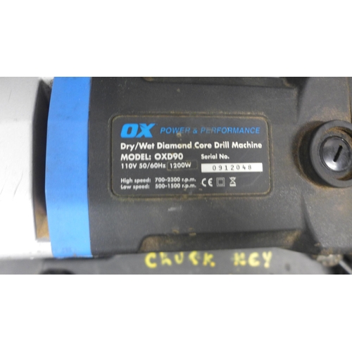 5027 - An Ox Power Performance OXD90 Dry/Wet Diamond Core drill machine - 110V