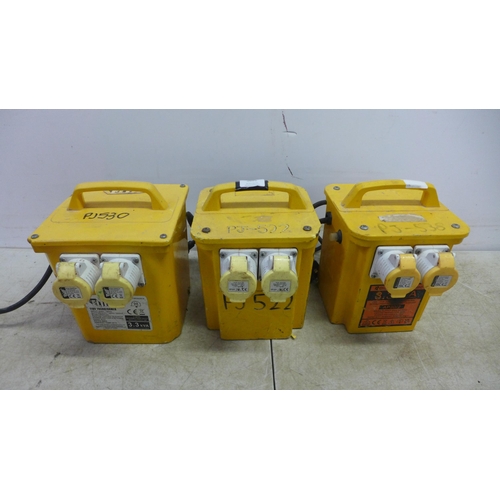 5029 - Three dual 16A socket 110v 3.3 KVA transformers