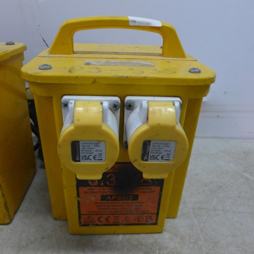 5029 - Three dual 16A socket 110v 3.3 KVA transformers