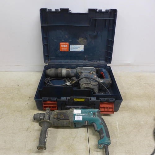 5030 - A Bosch 240V hammer drill and a Makita 110V hammer drill