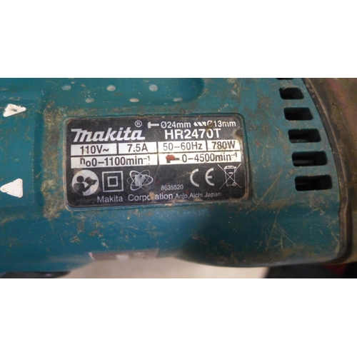 5030 - A Bosch 240V hammer drill and a Makita 110V hammer drill