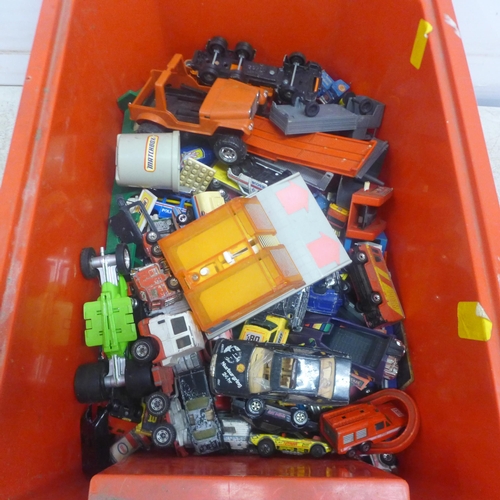 5057 - A box of assorted Lego and a box of Die Cast model cars