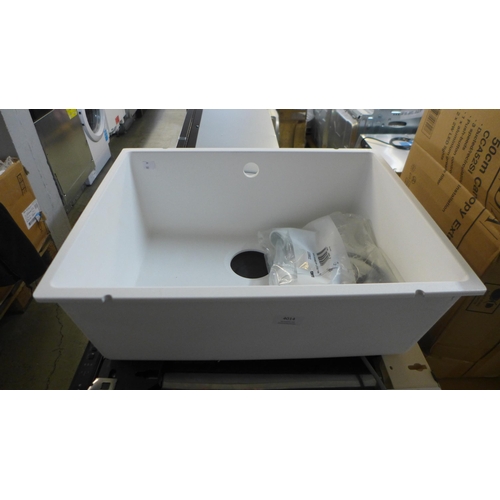 4014 - Samos 1.0 Bowl Composite U/mount White Sink  (458-183) *This lot is subject to Vat