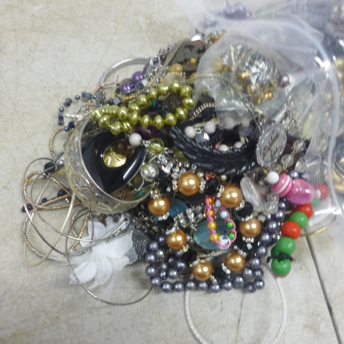 Two bags of assorted costume jewellery