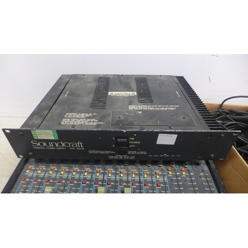 5088 - A Studiomaster Diamond Pro 12-3 mixing deck and a Soundcraft CPS 450/B console power supply, three p... 