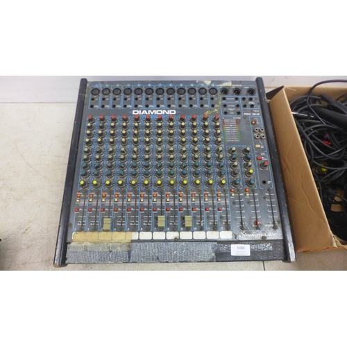 5088 - A Studiomaster Diamond Pro 12-3 mixing deck and a Soundcraft CPS 450/B console power supply, three p... 