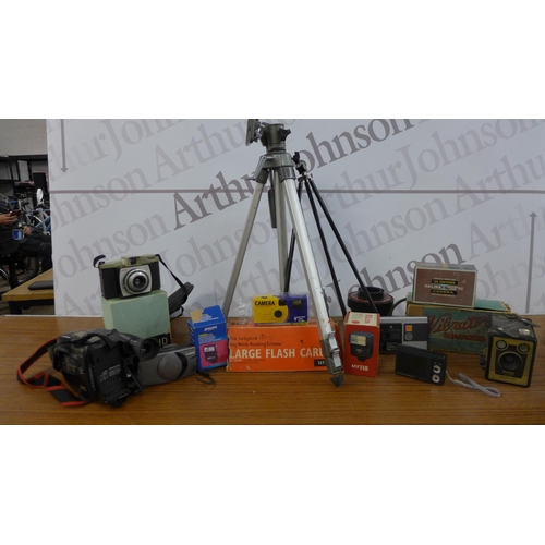 5218 - A large quantity of camera equipment including Cannon, JVC, Kodak, etc.