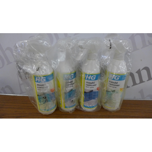 5244 - 4 x 500ml bottles of HG mould remover, a Shark wine glass and a cutlery canteen