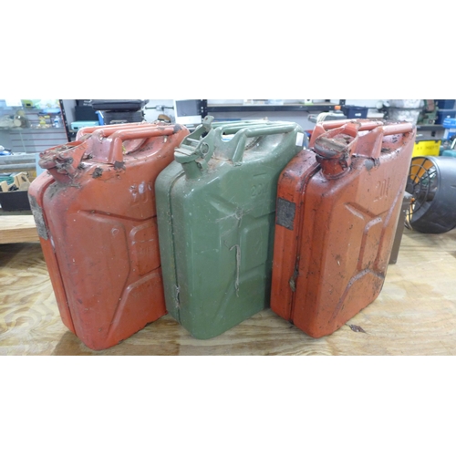 5260 - Three metal 20 litre jerry cans