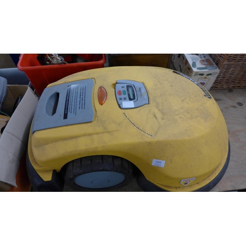 5269 - A friendly Robotics Robotic mower with battery charger, power supply, perimeter switch and a length ... 