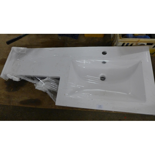 5279 - An Ashford L-shape resin handwashing basin 1100x450/250mm - boxed